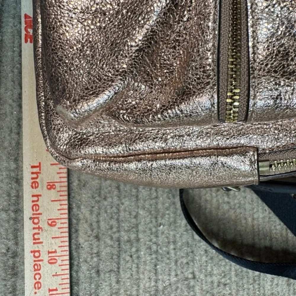 Coach Mini Backpack Metallic Rose Gold Pebbled Leather F38263 Womens Bag